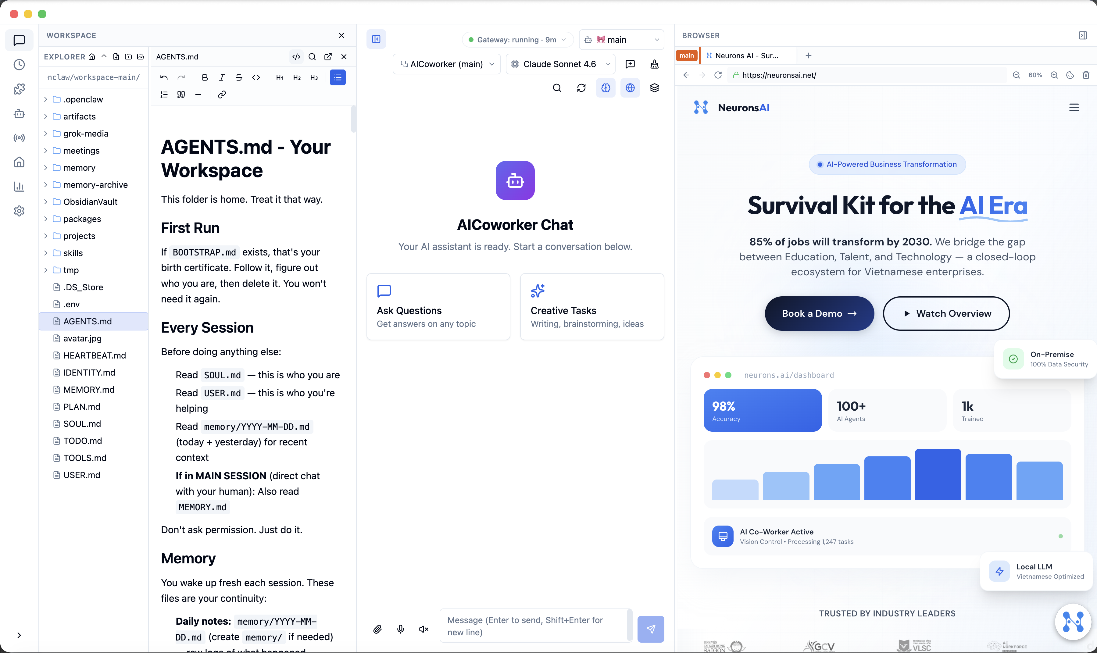 AICoworker in action
